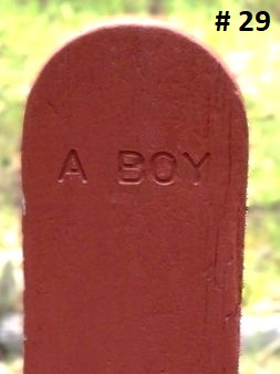 Grave 29, marked 'A Boy'.